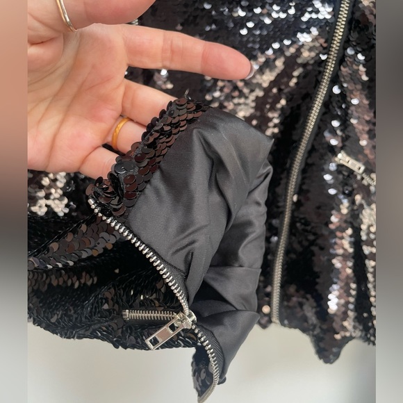 NWOT sequin moto jacket - Picture 8 of 12